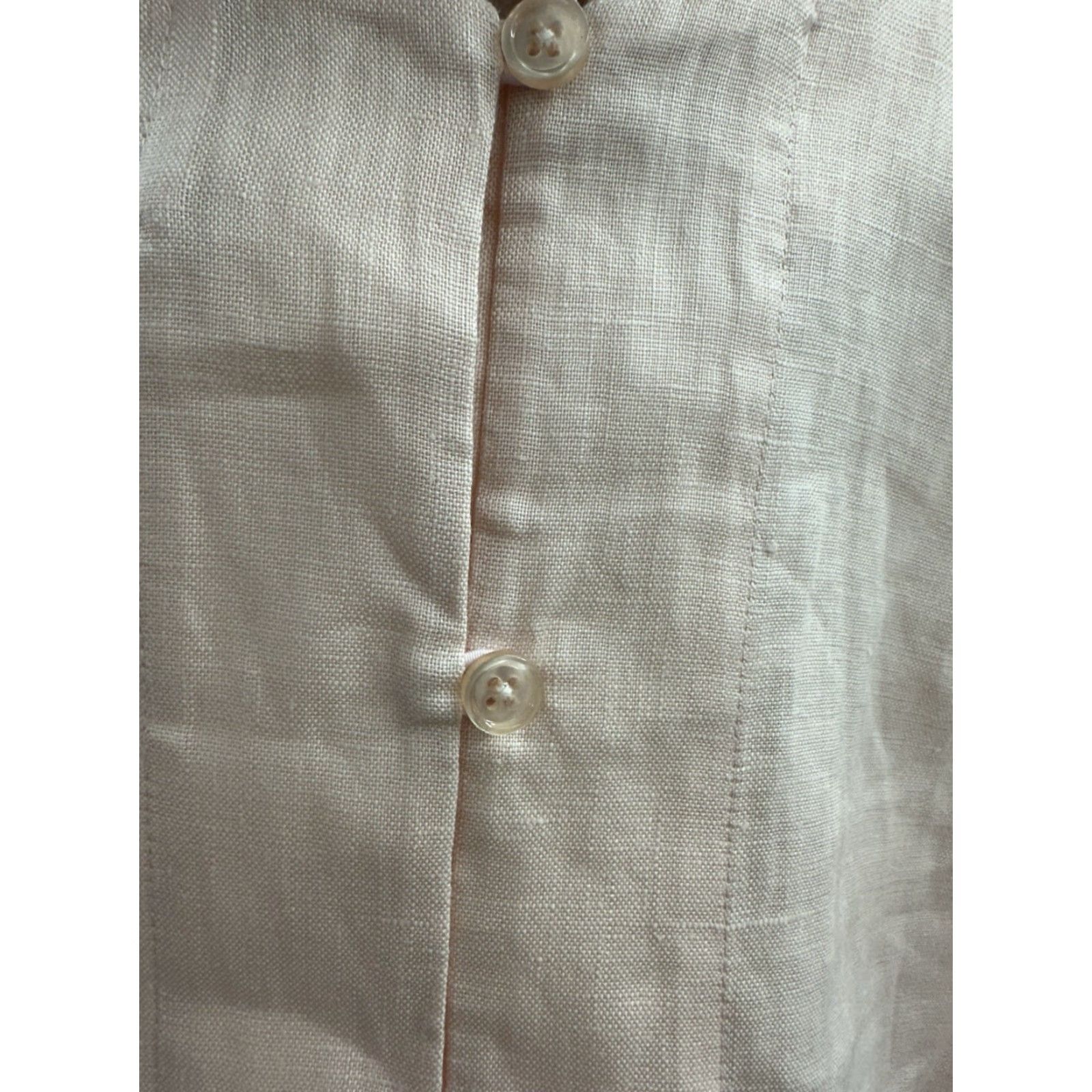 Pinko Go Silk Tank Top Womens Button-Up Linen 1X Pink NWTs Light Weight Sleeveless? Long Sleeve Size XL / US 12-14 / IT 48-50 - 3 Thumbnail
