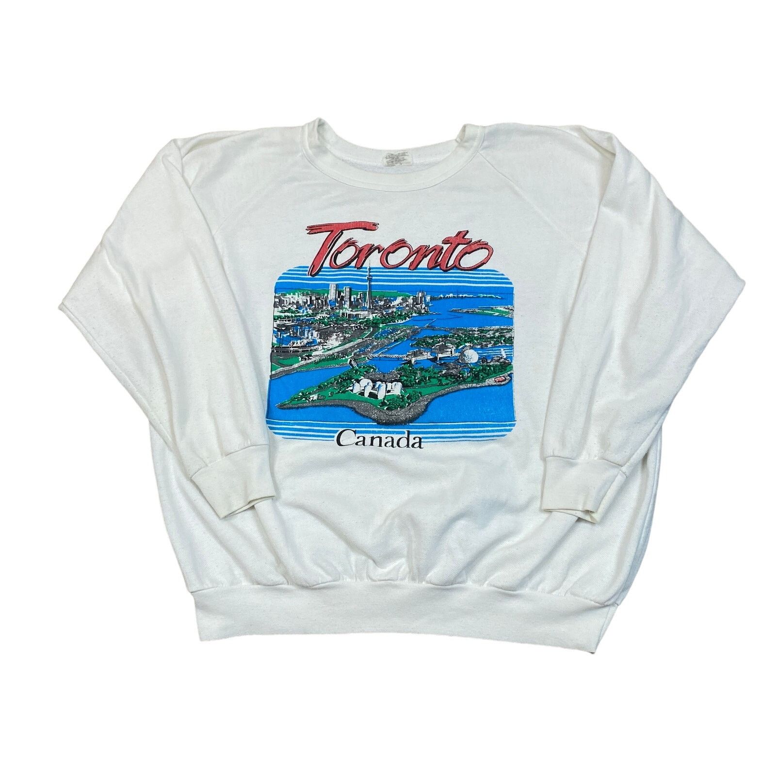 Vintage VTG 80s Toronto Canada Skyline Crew Sweatshirt Men's XL Size US XL / EU 56 / 4 - 1 Thumbnail