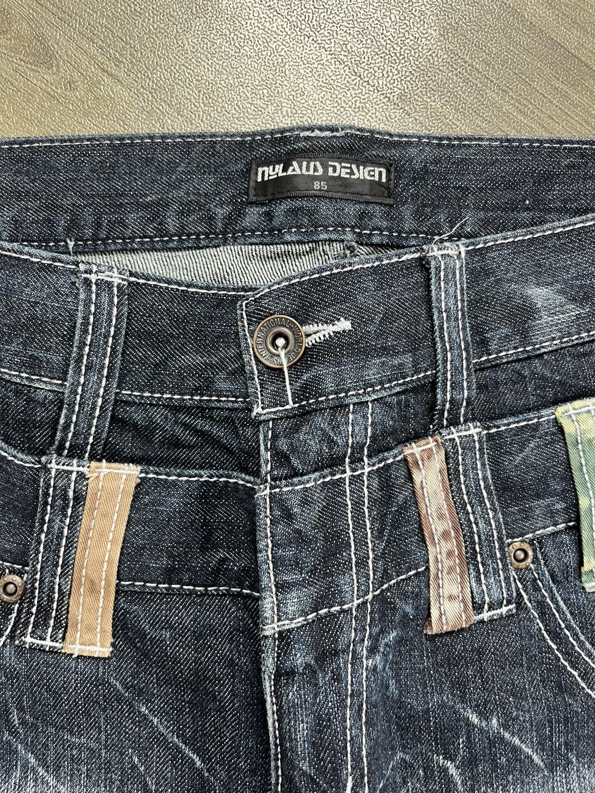 If Six Was Nine 2000s Nylaus Double Waist Distressed Punk Faded Baggy Jeans Size US 31 - 8 Thumbnail