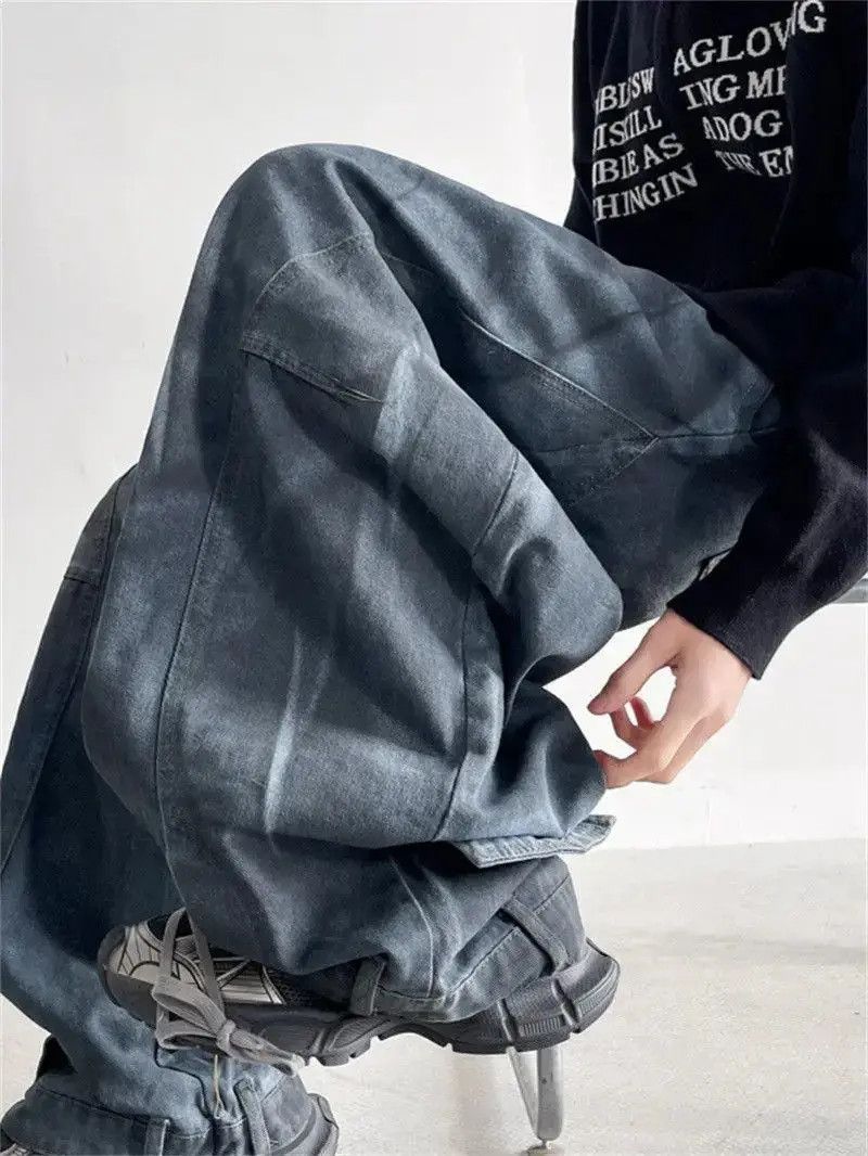 Japanese Brand Retro loose wide leg slightly flared jeans Size US 32 / EU 48 - 5 Thumbnail