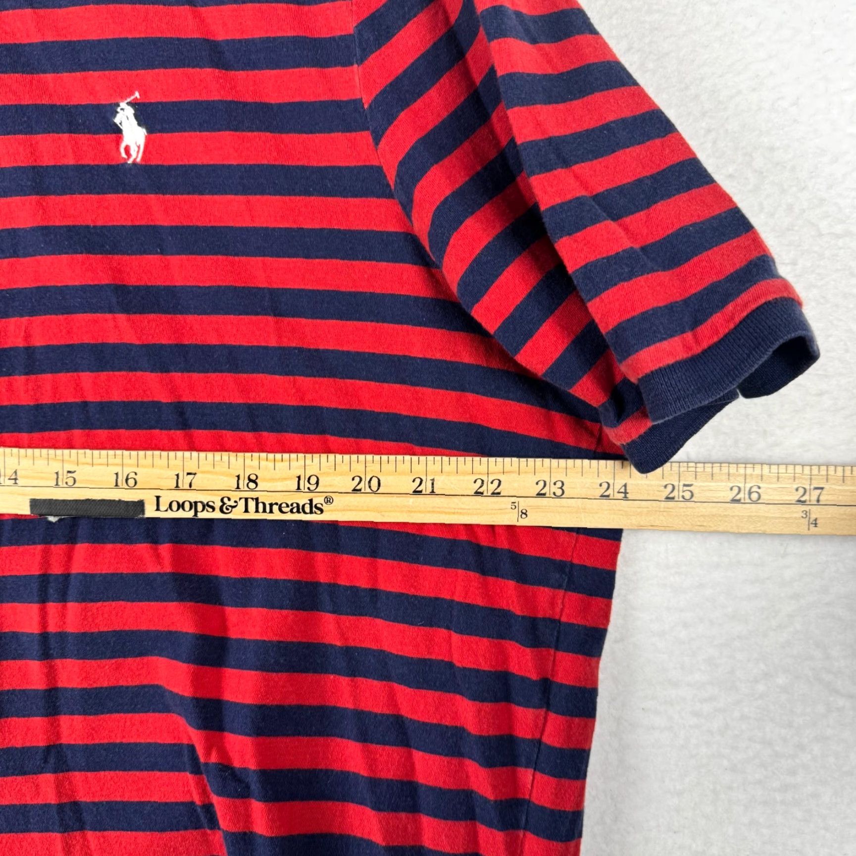 Polo Ralph Lauren Polo Ralph Lauren Shirt Polo Knit Short Sleeve Striped Blue Red Classic Fit XL Men's Shirt Size US XL / EU 56 / 4 - 7 Thumbnail