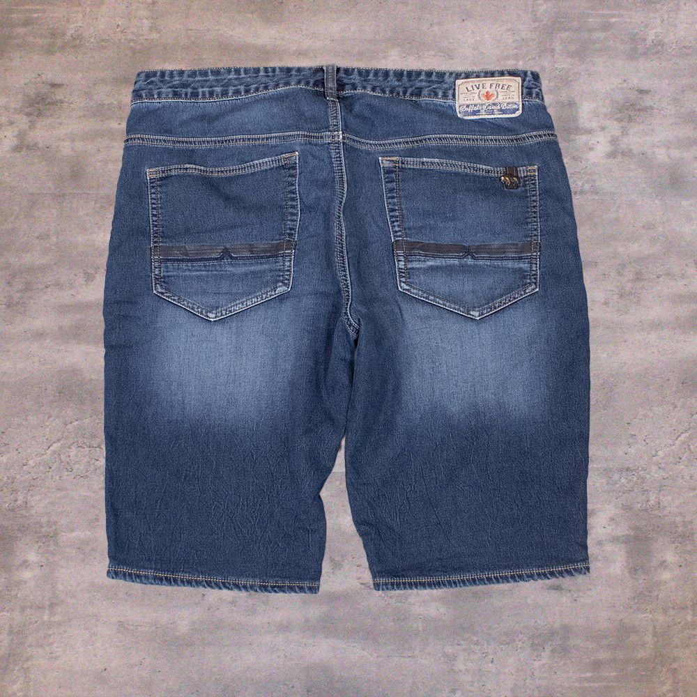 Vintage Y2K 2000's Live Free Midwash Baggy Jort Jean Shorts Size US 36 / EU 52 - 1 Thumbnail