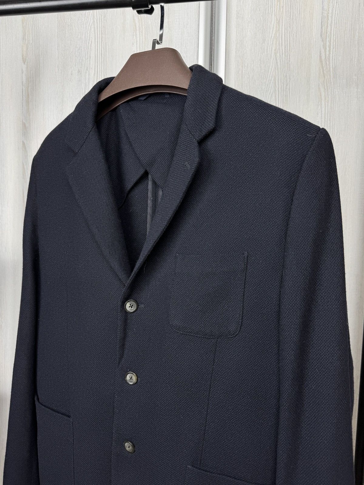 CLOSED CLOSED wool cashmere navy blue unlined 3 button blazer Size 44R - 4 Thumbnail
