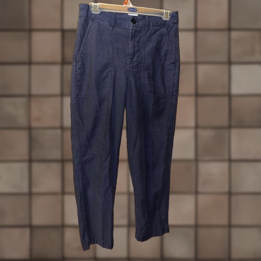 J.Crew Vintage J.CREW Cotton Blue Dress Pants Women Size 2 Bohemian Front Pockets City Casual Size 26" / US 2 / IT 38 - 1 Thumbnail