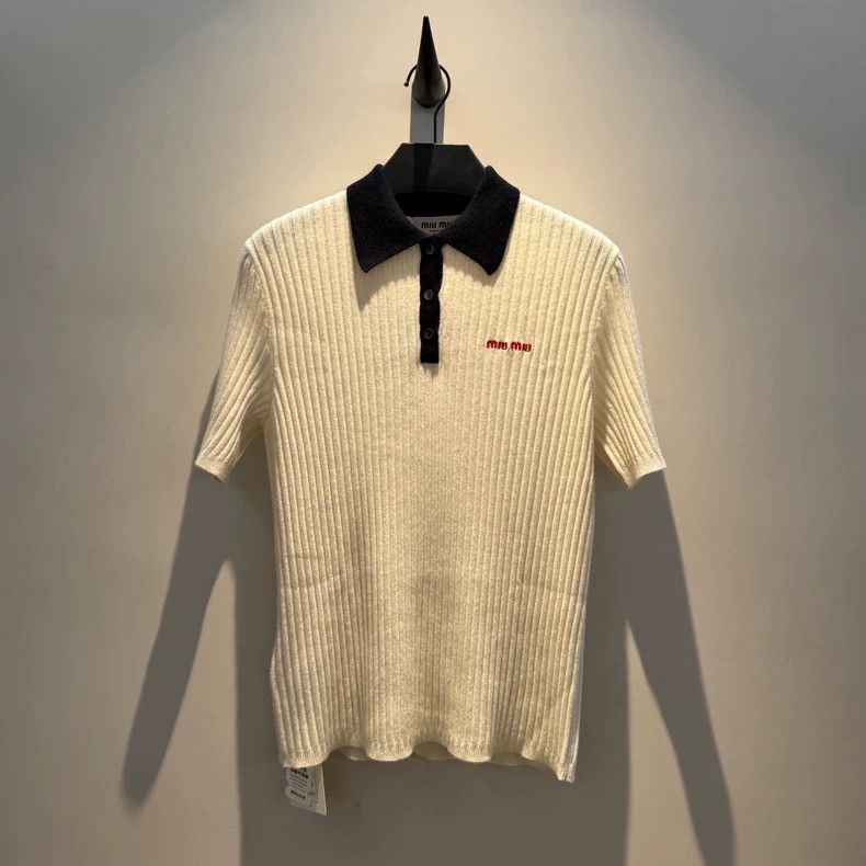 miu miu 25 holiday white polo sweater
