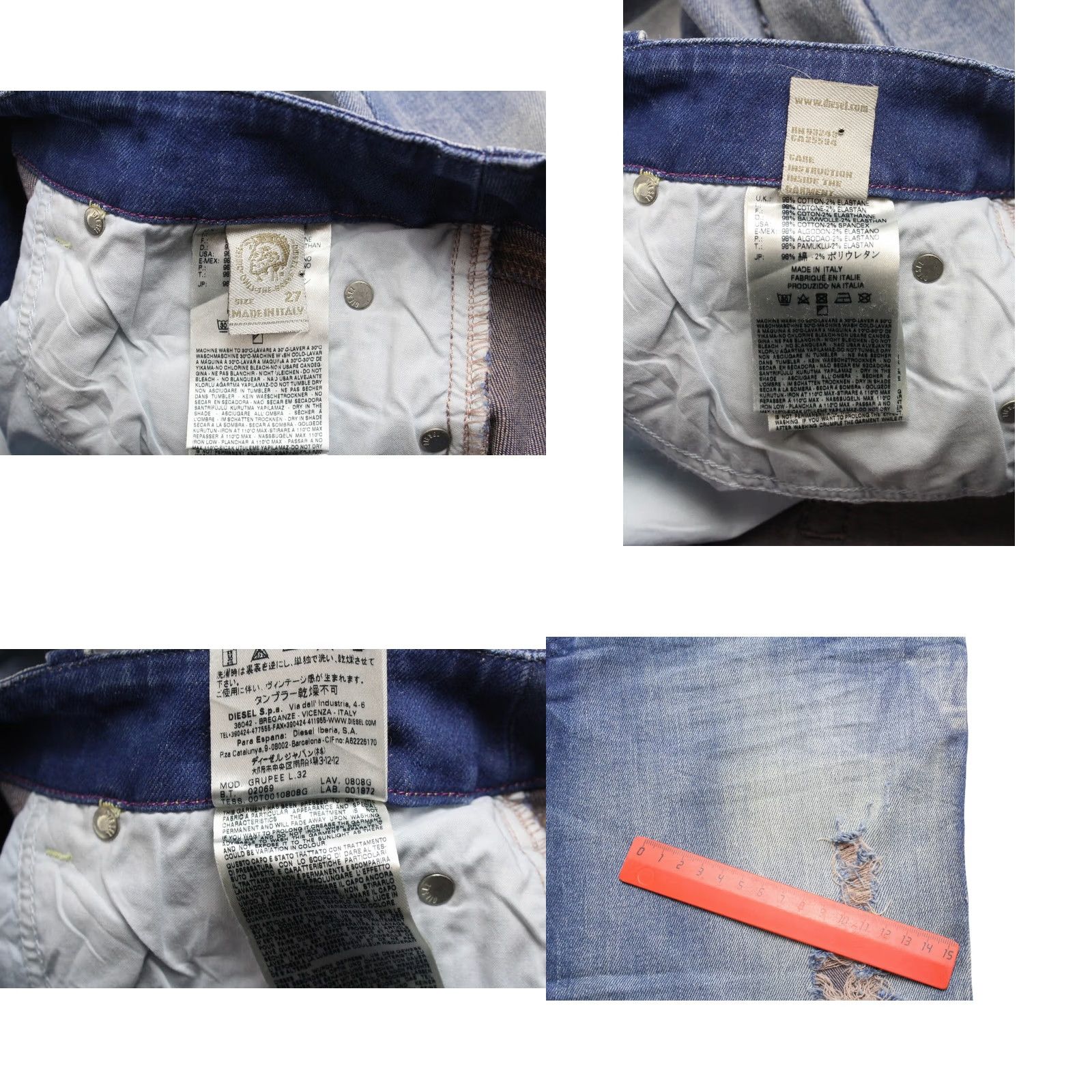 Diesel DIESEL Grupee Super Slim-Skinny Low Waist 0808G Stretch Jeans Women's W27/L32 Jeans Size 27" / US 4 / IT 40 - 8 Thumbnail