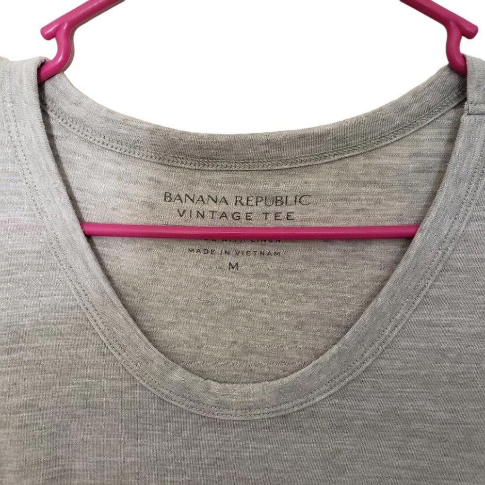 Banana Republic Ct195a Ladies Banana Republic Grey scoop-neck T-shirt Med Size M / US 6-8 / IT 42-44 - 2 Thumbnail