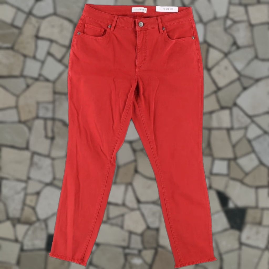 Loft Loft Jeans Red Women's 10 Slim Curvy Skinny Cotton Denim Pants Inseam 29in Casual Adult Women Size 32" / US 10 / IT 46 - 1 Thumbnail