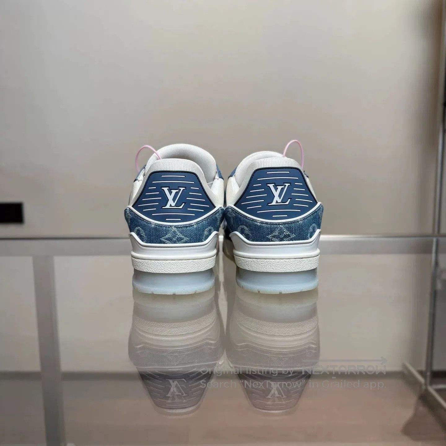 Louis Vuitton LV Trainer Blue Denim Sneakers. Size US 8.5 / EU 41-42 - 6 Thumbnail