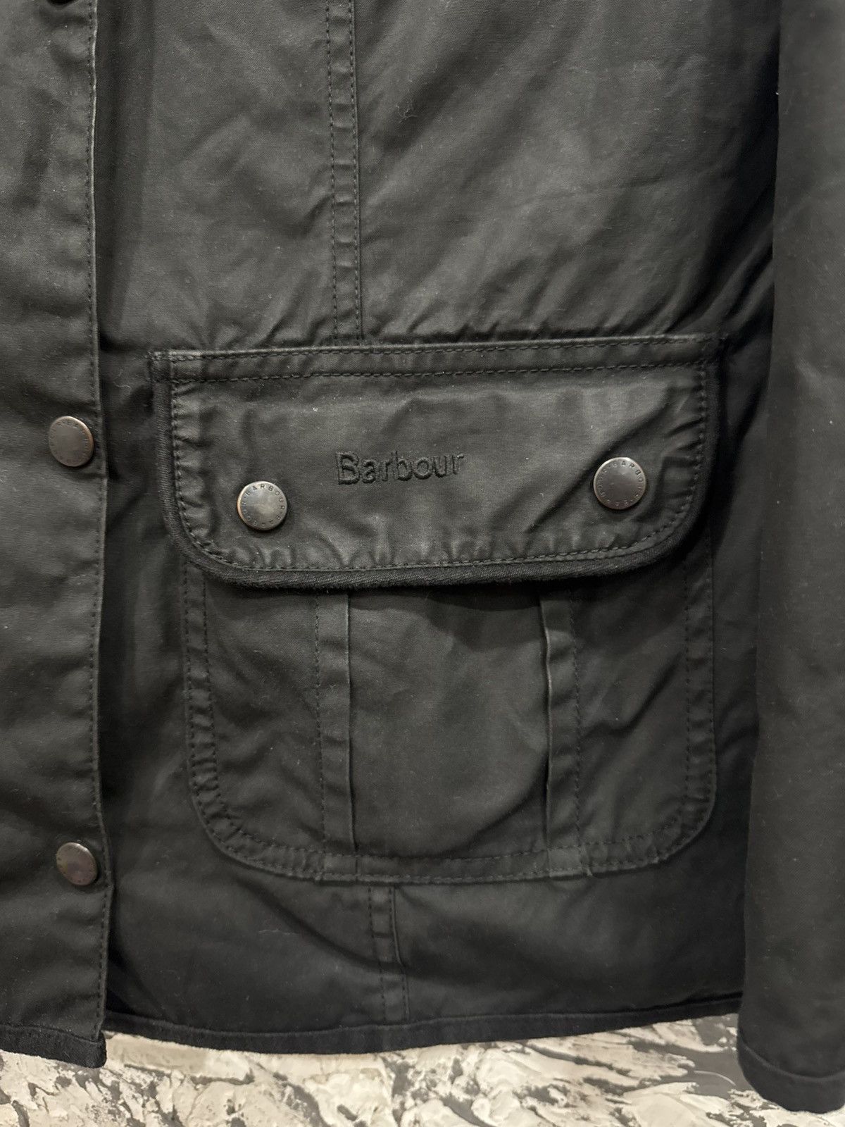 Barbour Womens Barbour Utility Black Waxed Jacket Size 12 Size M / US 6-8 / IT 42-44 - 6 Thumbnail