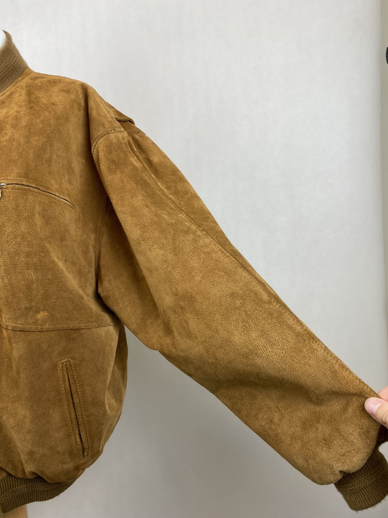 Genuine Leather × Vintage real leather suede jacket bomber rap hip hop oversize Size US XL / EU 56 / 4 - 5 Thumbnail