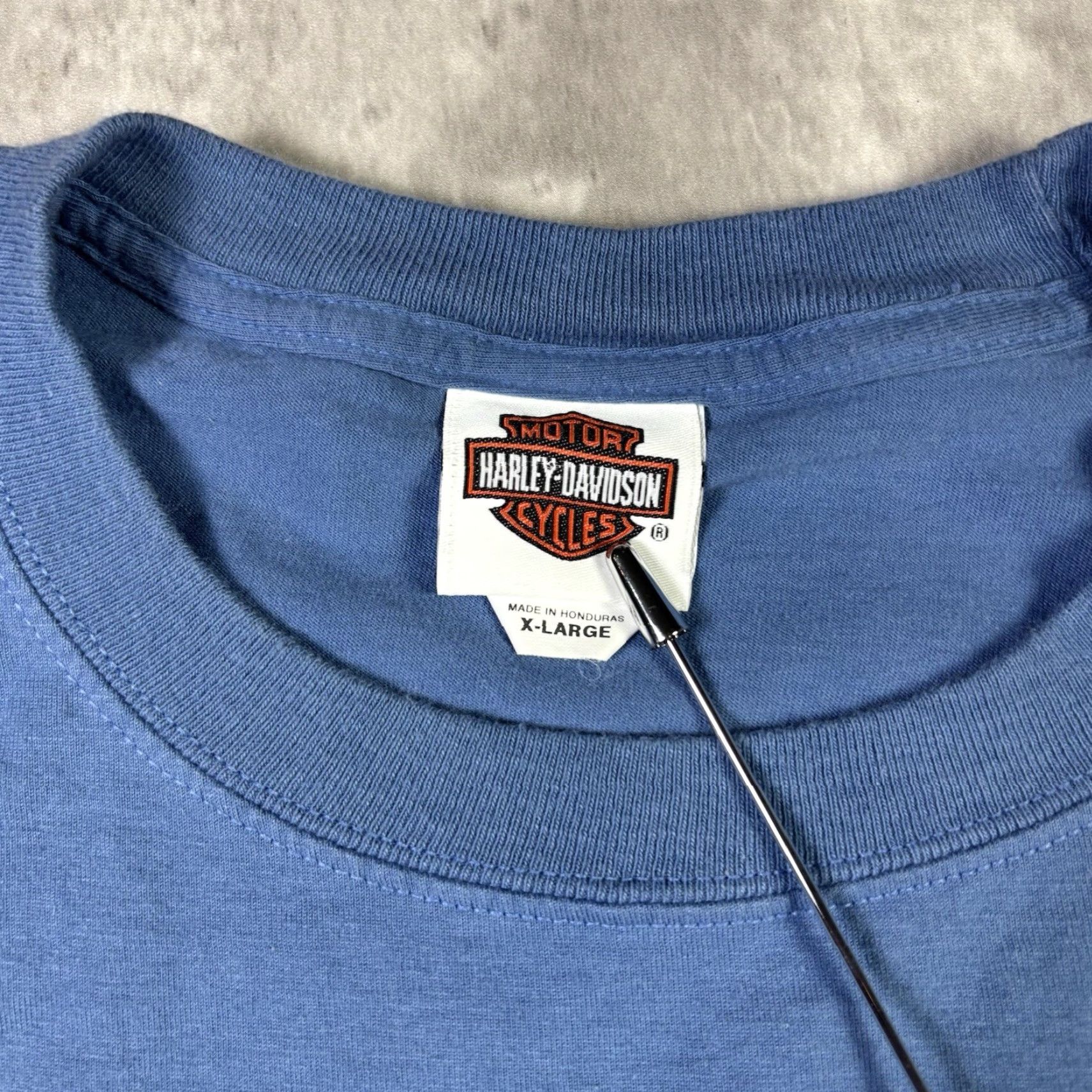 Harley Davidson VINTAGE Harley-Davidson T Shirt Pocket Double Sided Biker XL Blue 90s Y2K Mens Shirt Size US XL / EU 56 / 4 - 6 Thumbnail