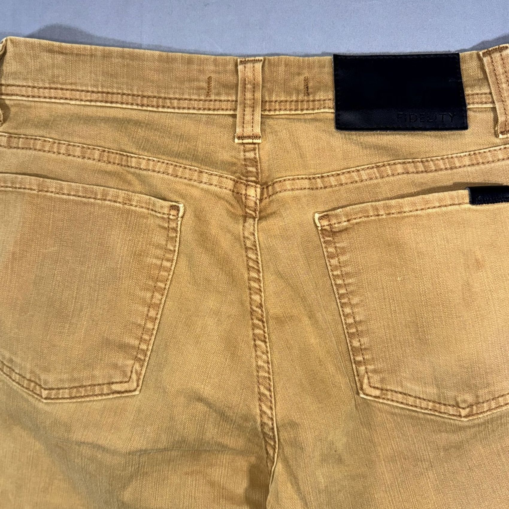 Vintage Fidelity Jeans Mens 32x31 Mustard Yellow Straight Jeans 5-Pocket Denim Casual Pants Size US 32 / EU 48 - 7 Thumbnail