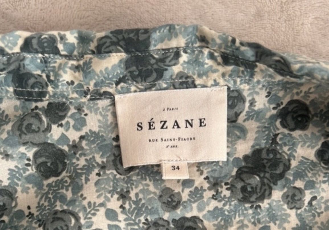 Sezane Sézane « Pierro » Coquette Button Up Shirt - Floral Green Size XS / US 0-2 / IT 36-38 - 3 Thumbnail