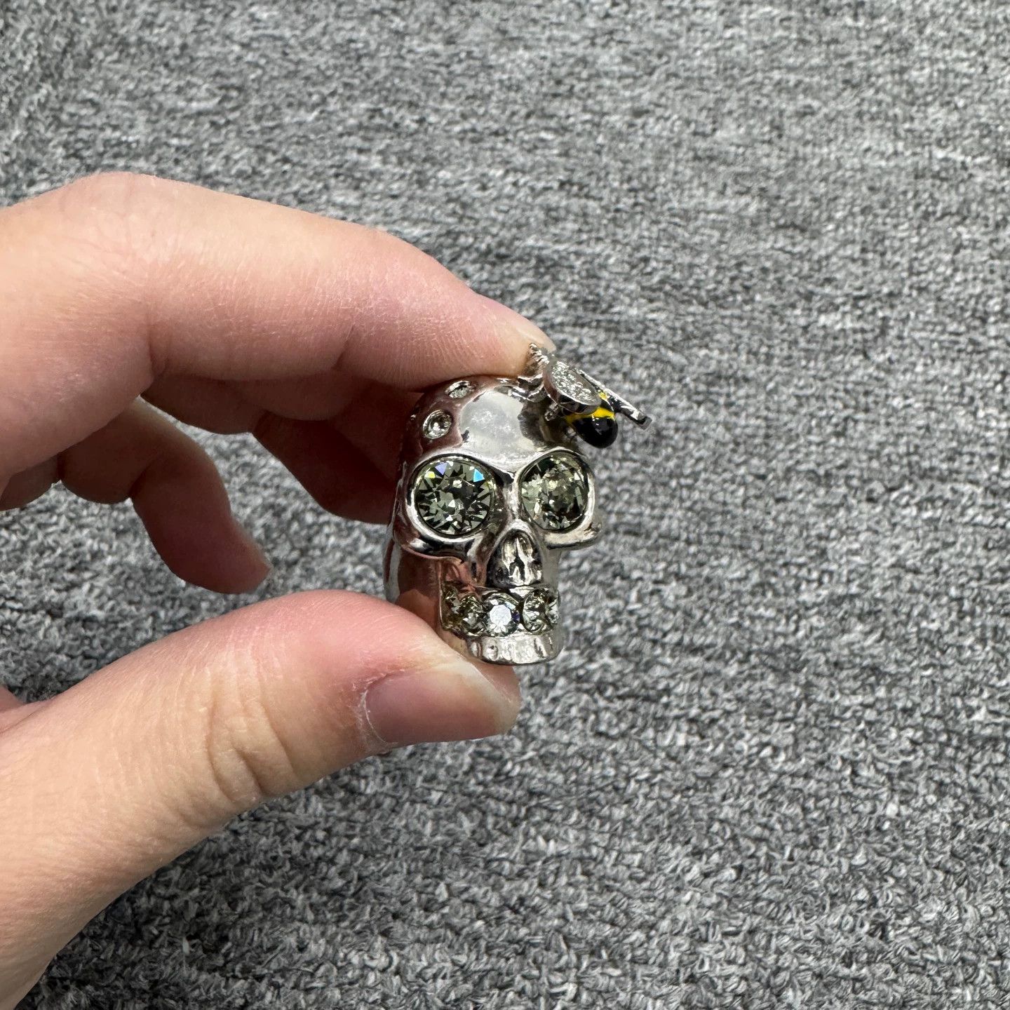 Alexander McQueen Alexander Mcqueen Bee Skull Pave Ring 53 Size ONE SIZE - 1 Thumbnail