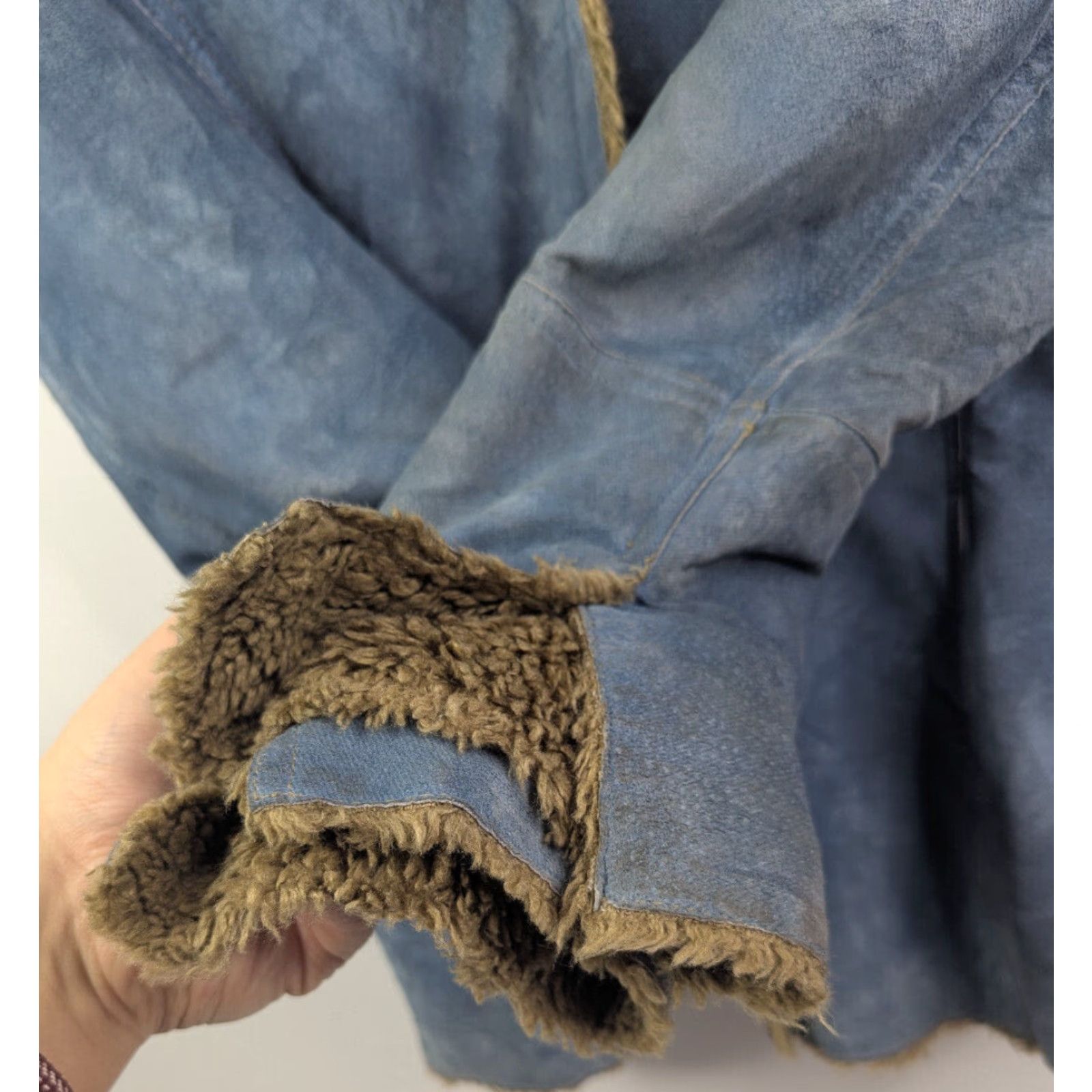 Guess VINTAGE GUESS Penny Lane Coat Leather Blue Lining Faux Fur Mid-Length Women's S Small Size S / US 4 / IT 40 - 5 Thumbnail