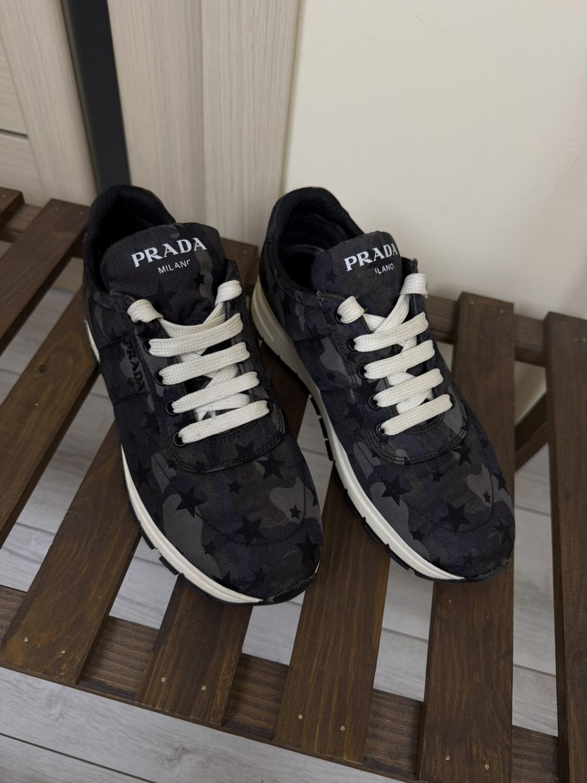 Prada Prada Nylon Camouflage Star Print Low-Top Sneakers shoes Size US 9 / IT 39 - 2 Thumbnail