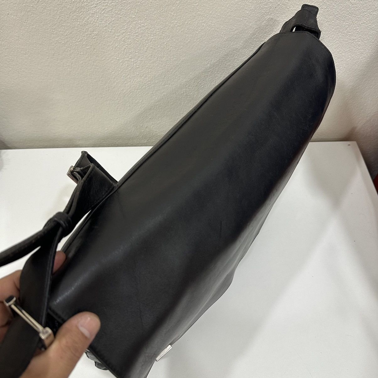 Gucci GUCCI BLACK LEATHER MESENGGER BAG 22 Size ONE SIZE - 11 Thumbnail
