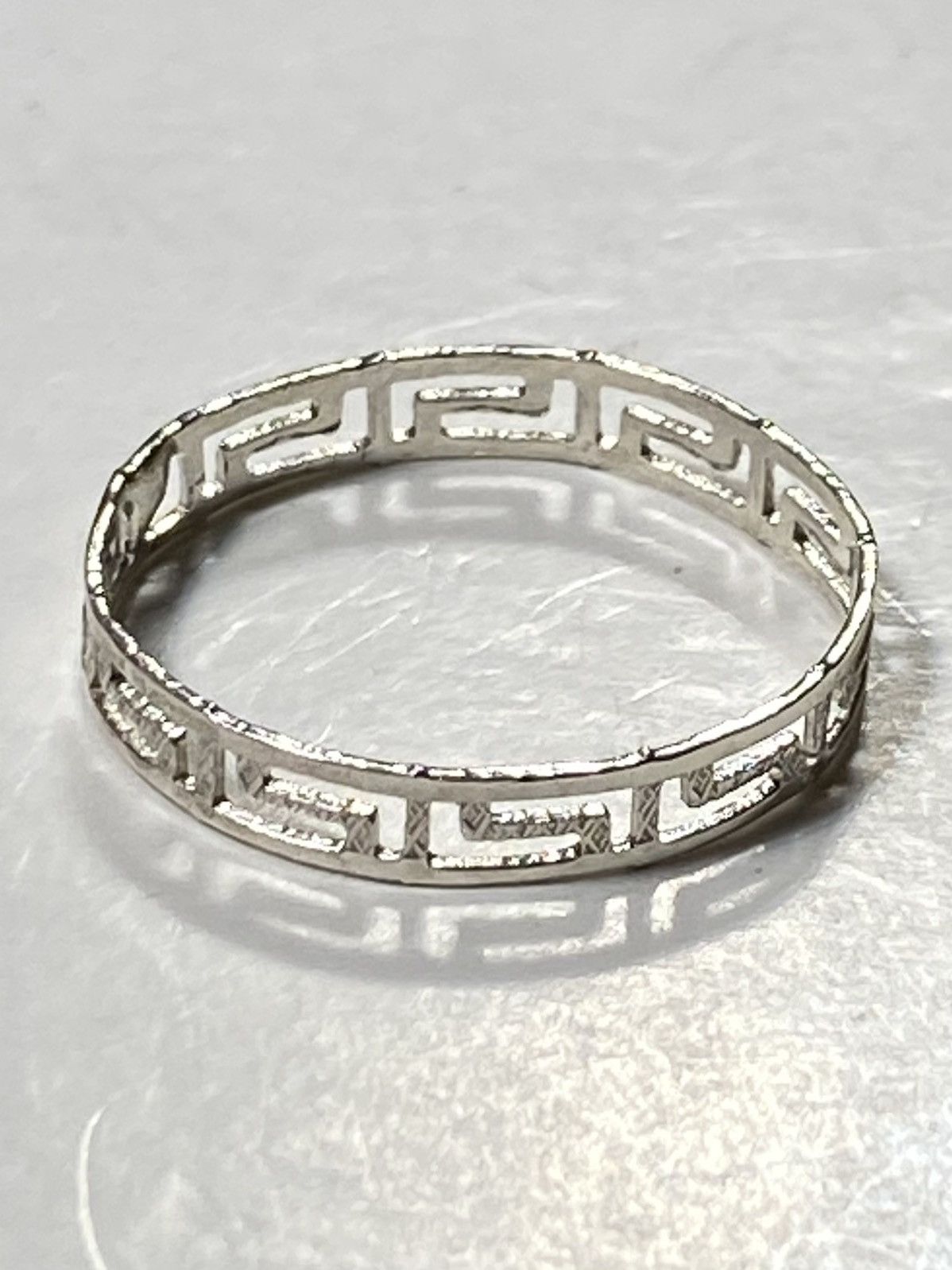Jewelry x Vintage Greek Key Sterling Silver Ring , Women's