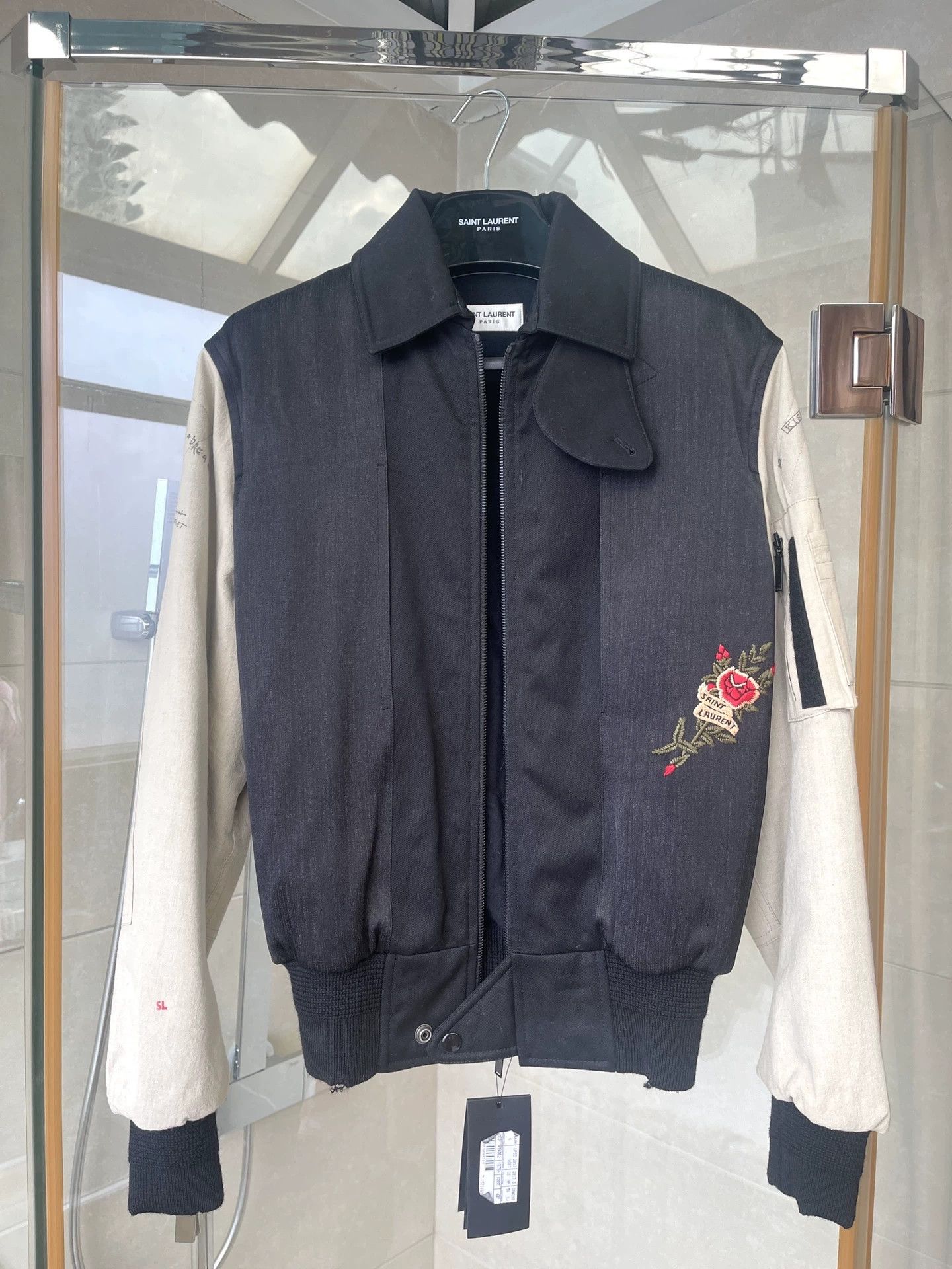 Saint Laurent Paris Saint Laurent Beige Pilot Jacket Size S / US 4 / IT 40 - 1 Thumbnail