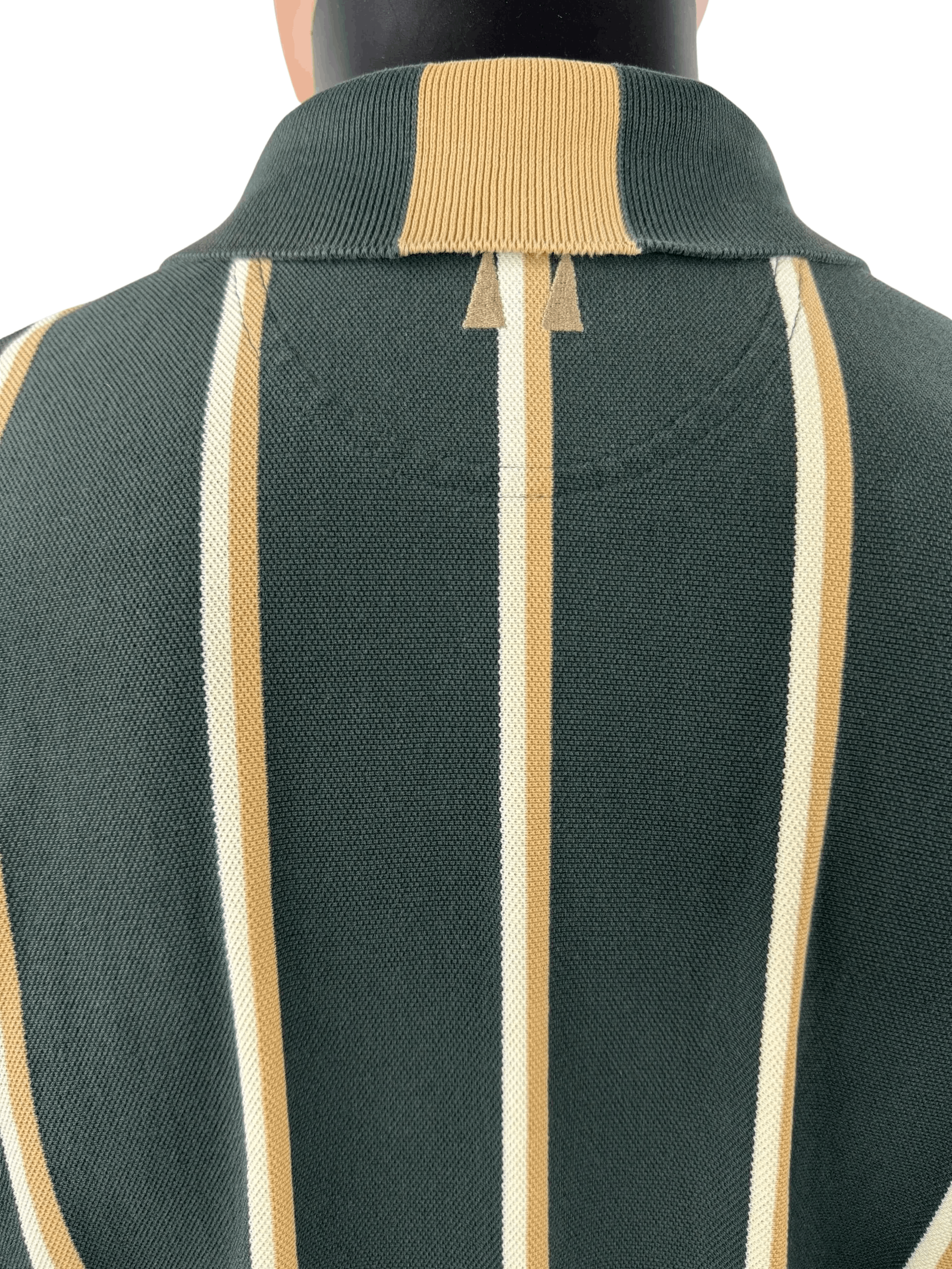 Greg Norman VTG Greg Norman Striped Polo Shirt Green White Tan Golf Polo Size US M / EU 48-50 / 2 - 8 Thumbnail