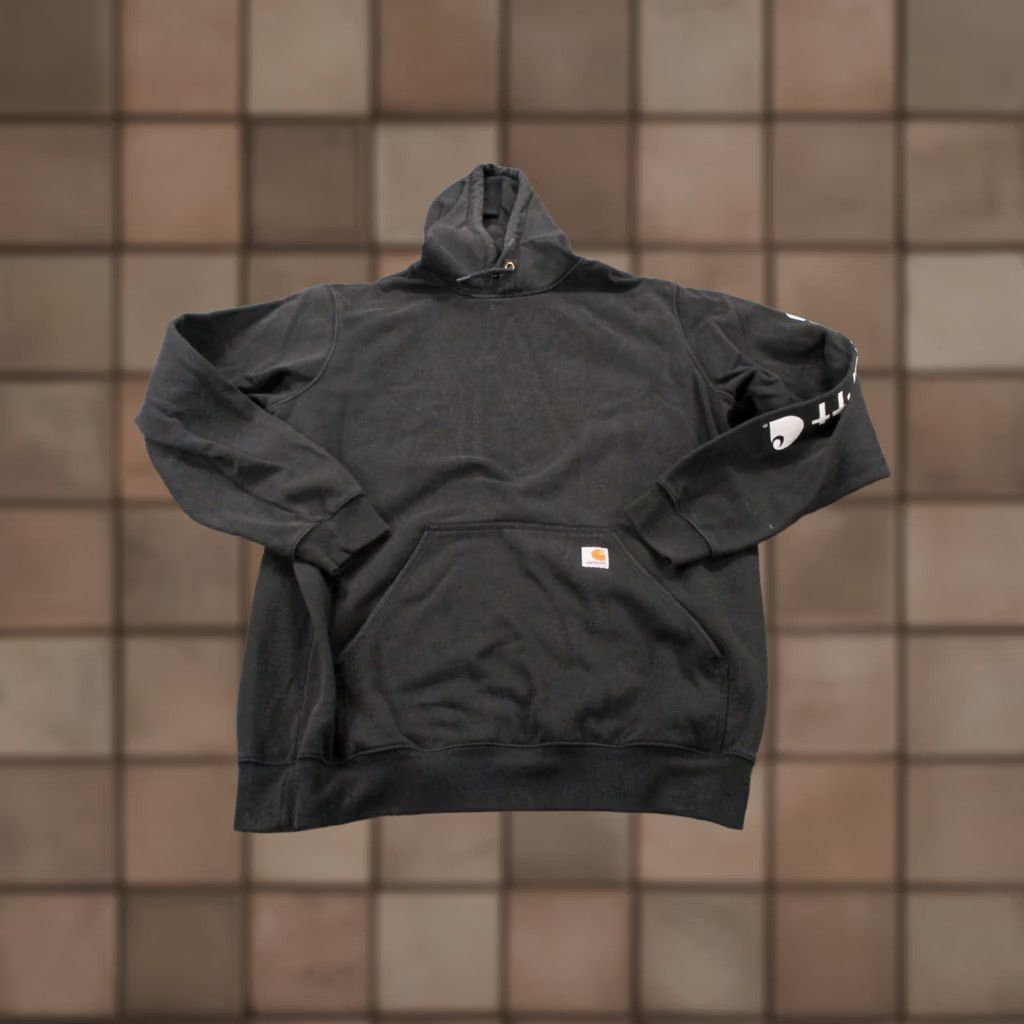 Carhartt Carhartt Hoodie Sweatshirt Mens XL Black Pullover Loose Fit Logo Hooded Pockets Thermal Shirt Category: Hoodie Size US XL / EU 56 / 4 - 1 Thumbnail