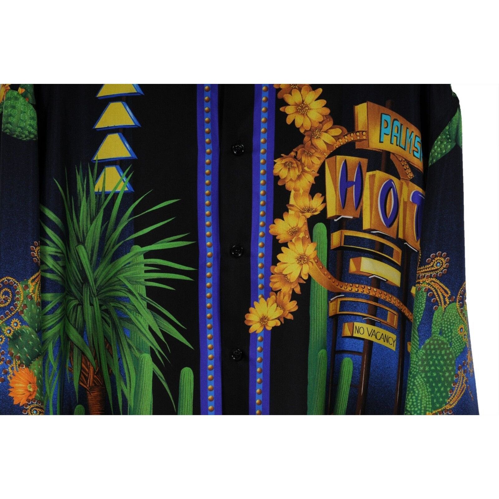 Versace Silk Palm Springs Desert Cactus Button Down Shirt IT 42 Size US M / EU 48-50 / 2 - 3 Thumbnail