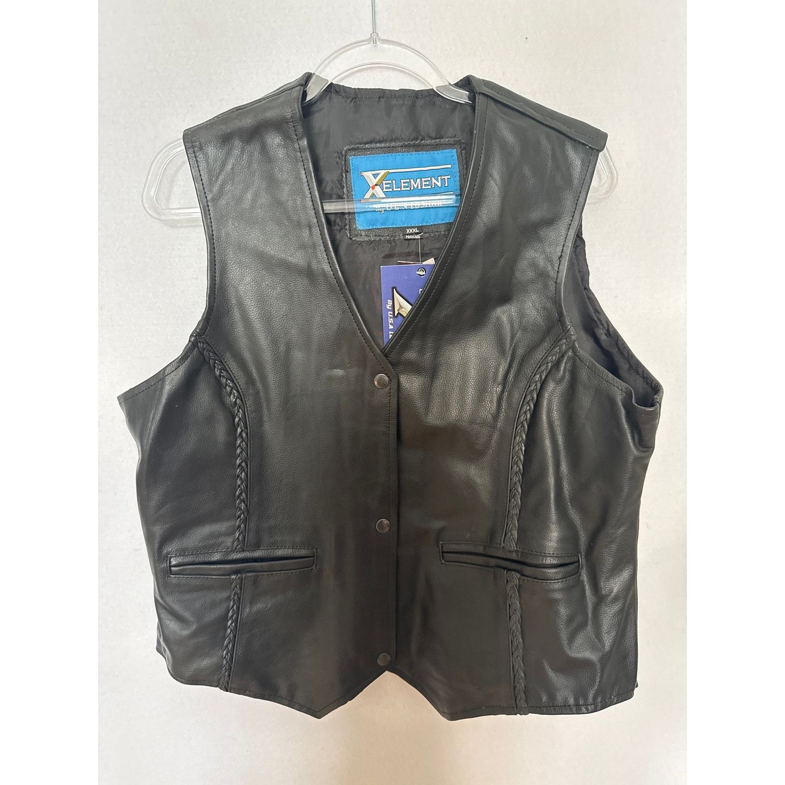 Xelement 1990s Xelement Black Leather Biker Vest Men’s XL NWT Size US XL / EU 56 / 4 - 5 Thumbnail