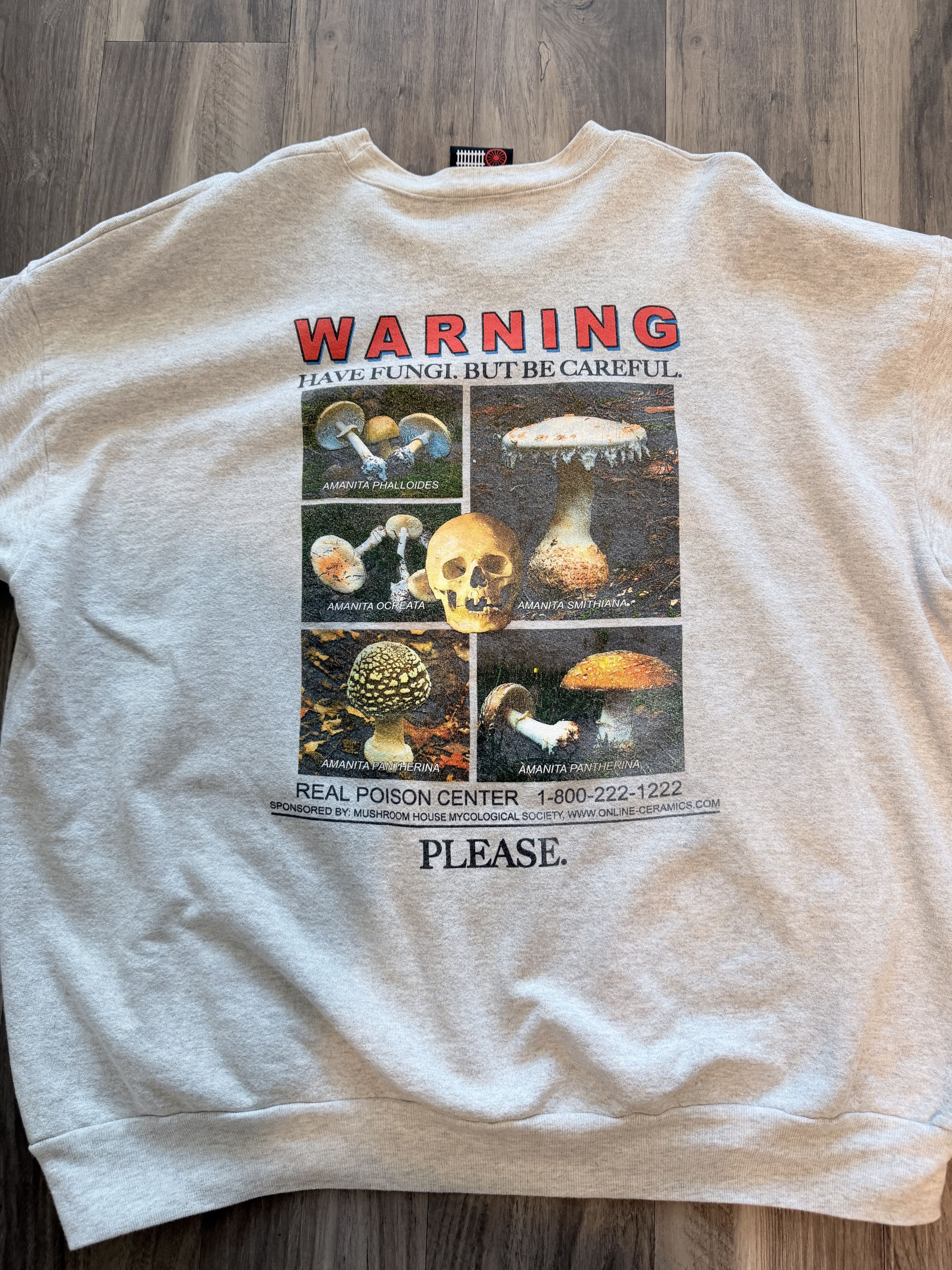 Online Ceramics Online Ceramics Deadly Mushrooms Crewneck Sweatshirt Gray Size US XXL / EU 58 / 5 - 2 Thumbnail