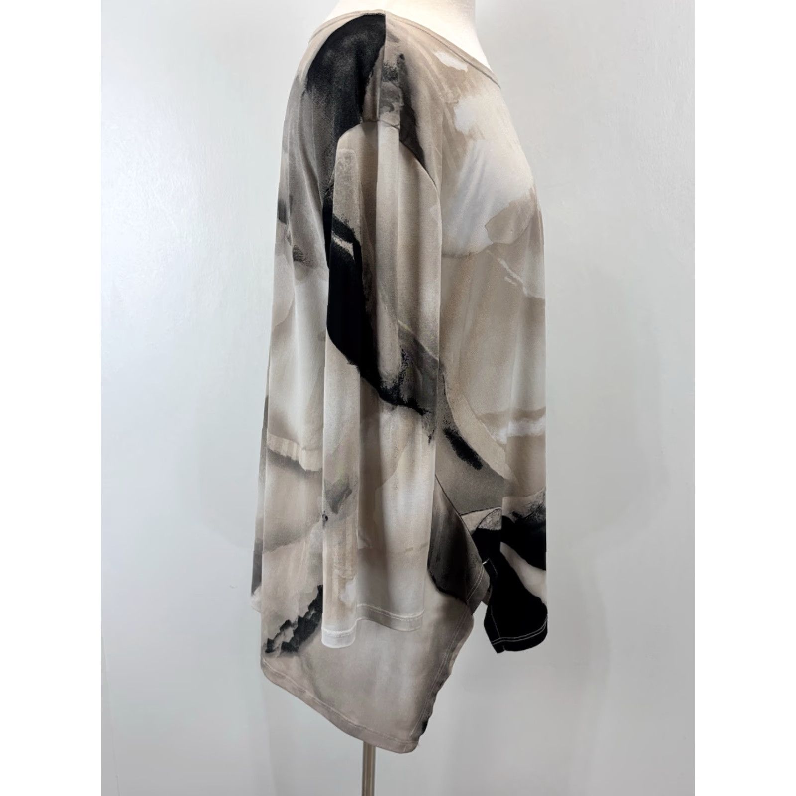 Vintage Clara Sun Woo Taupe Tunic Shirt Top Sz 1X Plus Women’s 3/4 Sleeve Stretch Size XL / US 12-14 / IT 48-50 - 4 Thumbnail