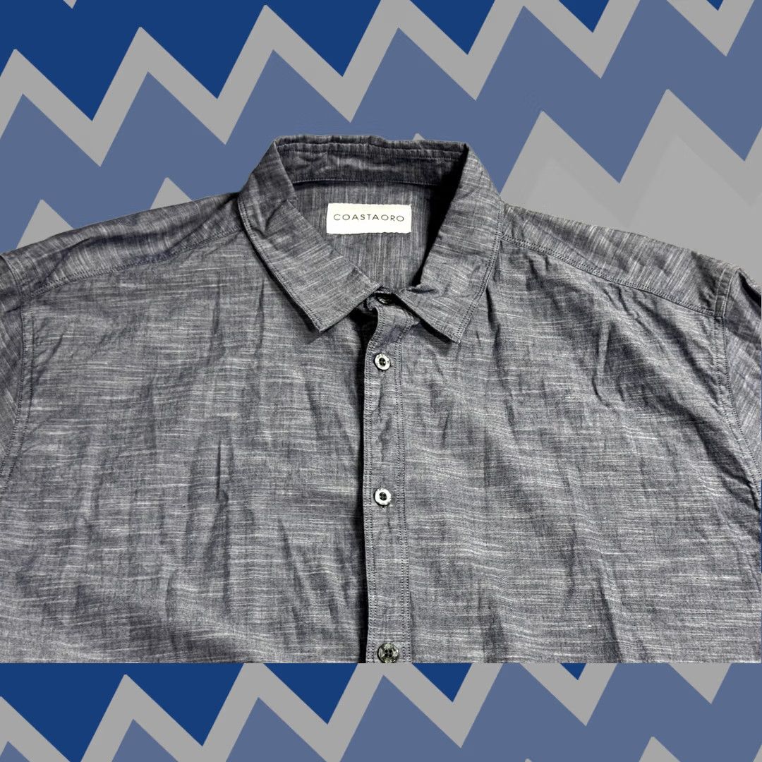 Vintage Coastaoro Shirt Mens XL Blue Chambray Short Sleeve Button Up Casual Lightweight Size US XL / EU 56 / 4 - 1 Thumbnail