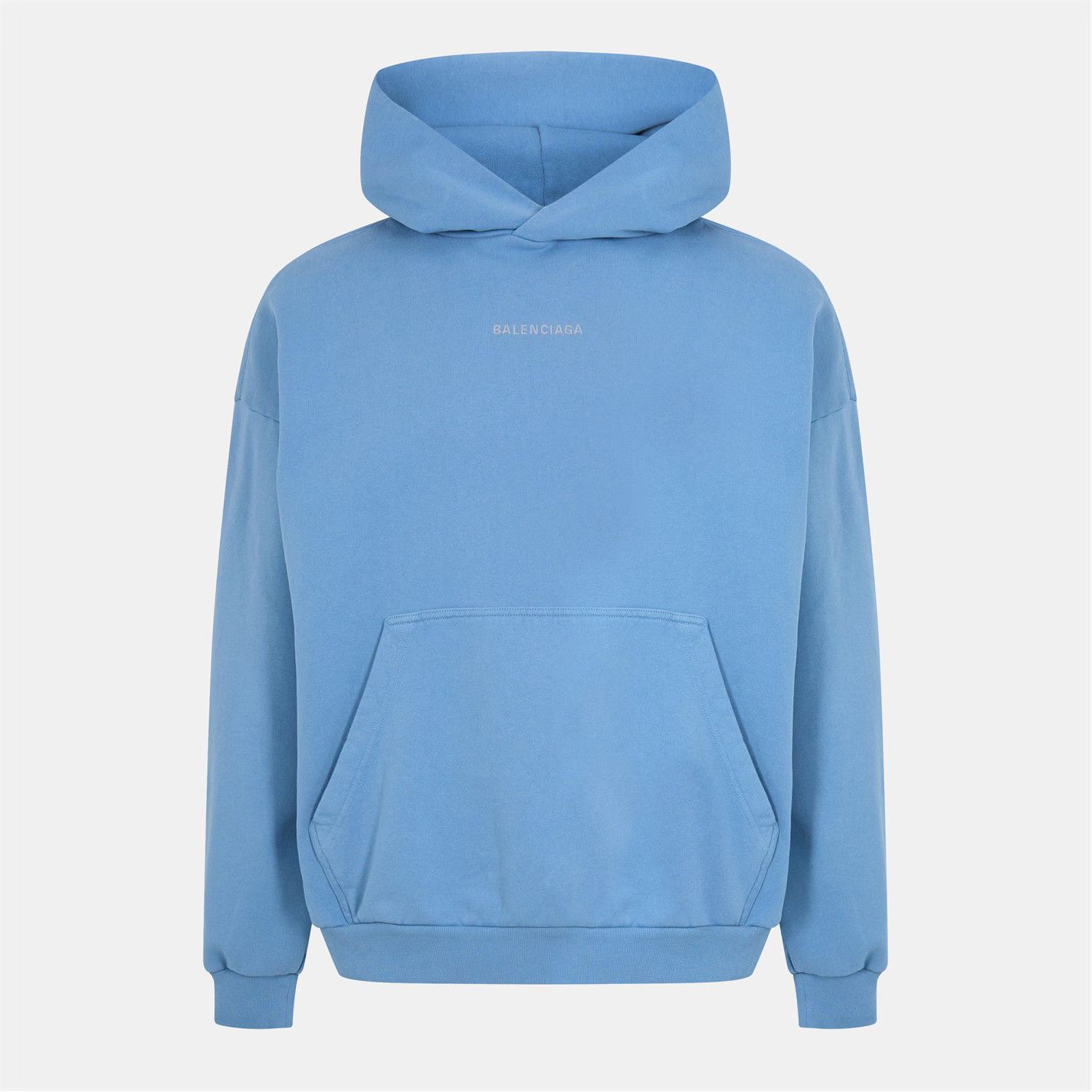 Balenciaga o1g2r1mq0226 Relaxed Fit Pull Over Hoodie In Blue Size US L / EU 52-54 / 3 - 1 Thumbnail
