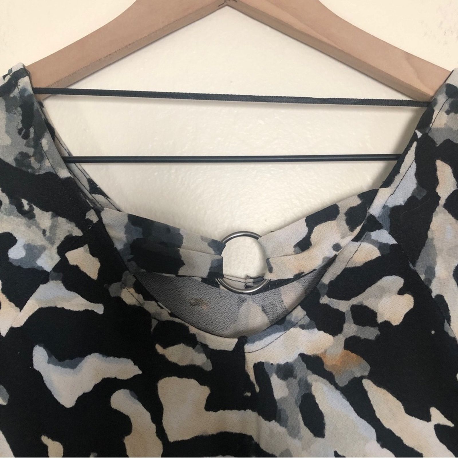 Other Cupio Black Blue White Orange Abstract Shirt Blouse Top Size M / US 6-8 / IT 42-44 - 8 Thumbnail