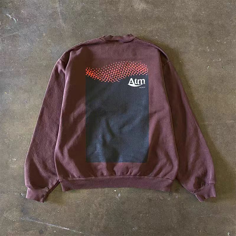 Japanese Brand × Vintage Brown casual retro print loose hoodie y2k Size US L / EU 52-54 / 3 - 1 Thumbnail