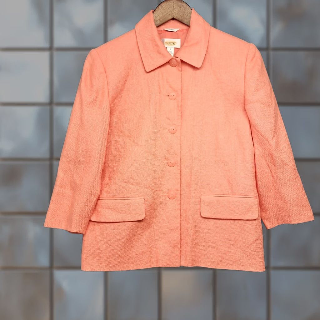 Talbots Talbots Irish Linen Womens Suit Jacket Skirt Set Coral Orange 2 Piece Size 4 2 4 2 Womens Preppy Size 28" / US 6 / IT 42 - 1 Thumbnail