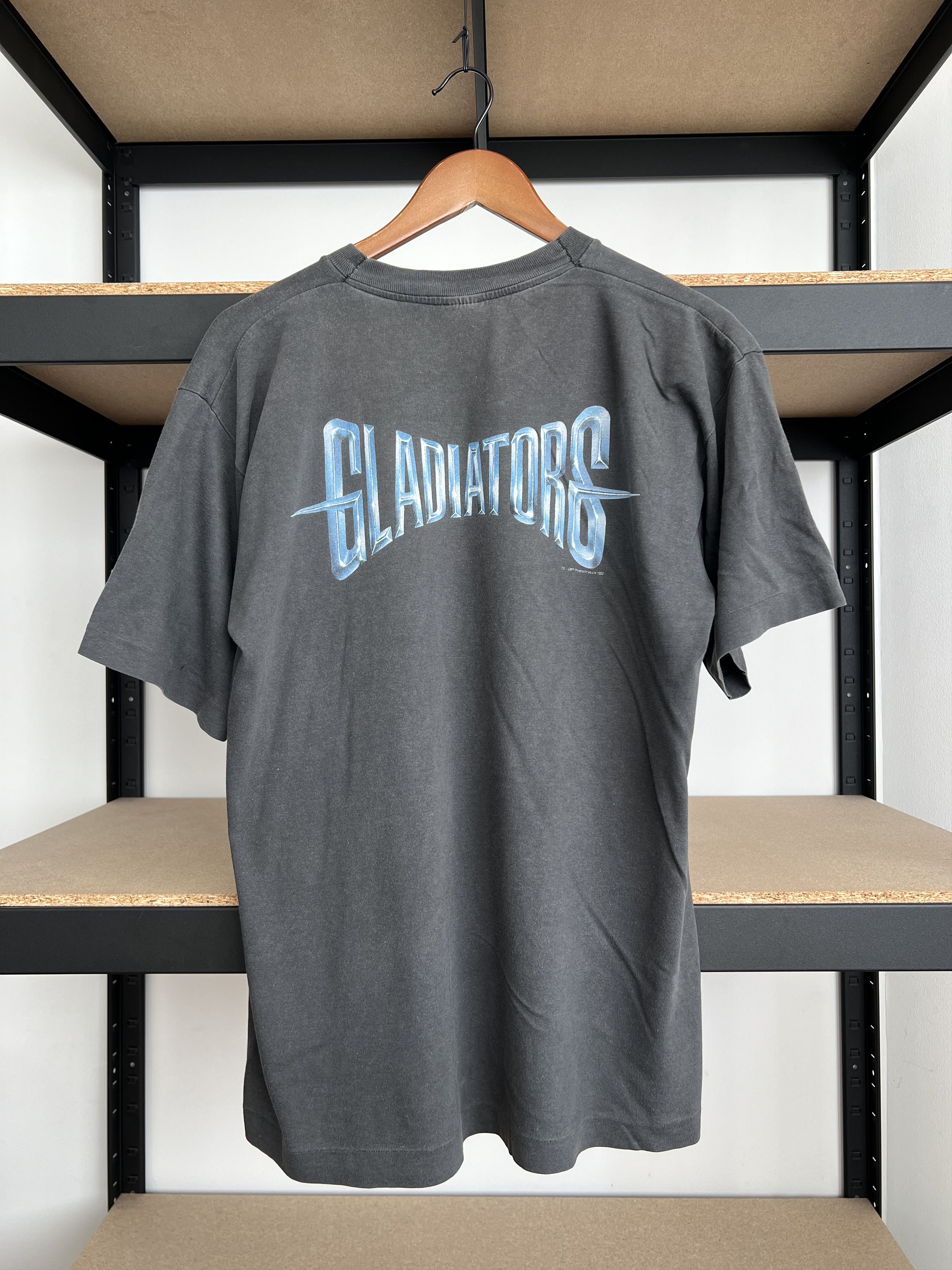 Vintage Vintage 1992 Gladiators TV Show British BBC Faded Black Tee Size US L / EU 52-54 / 3 - 2 Thumbnail