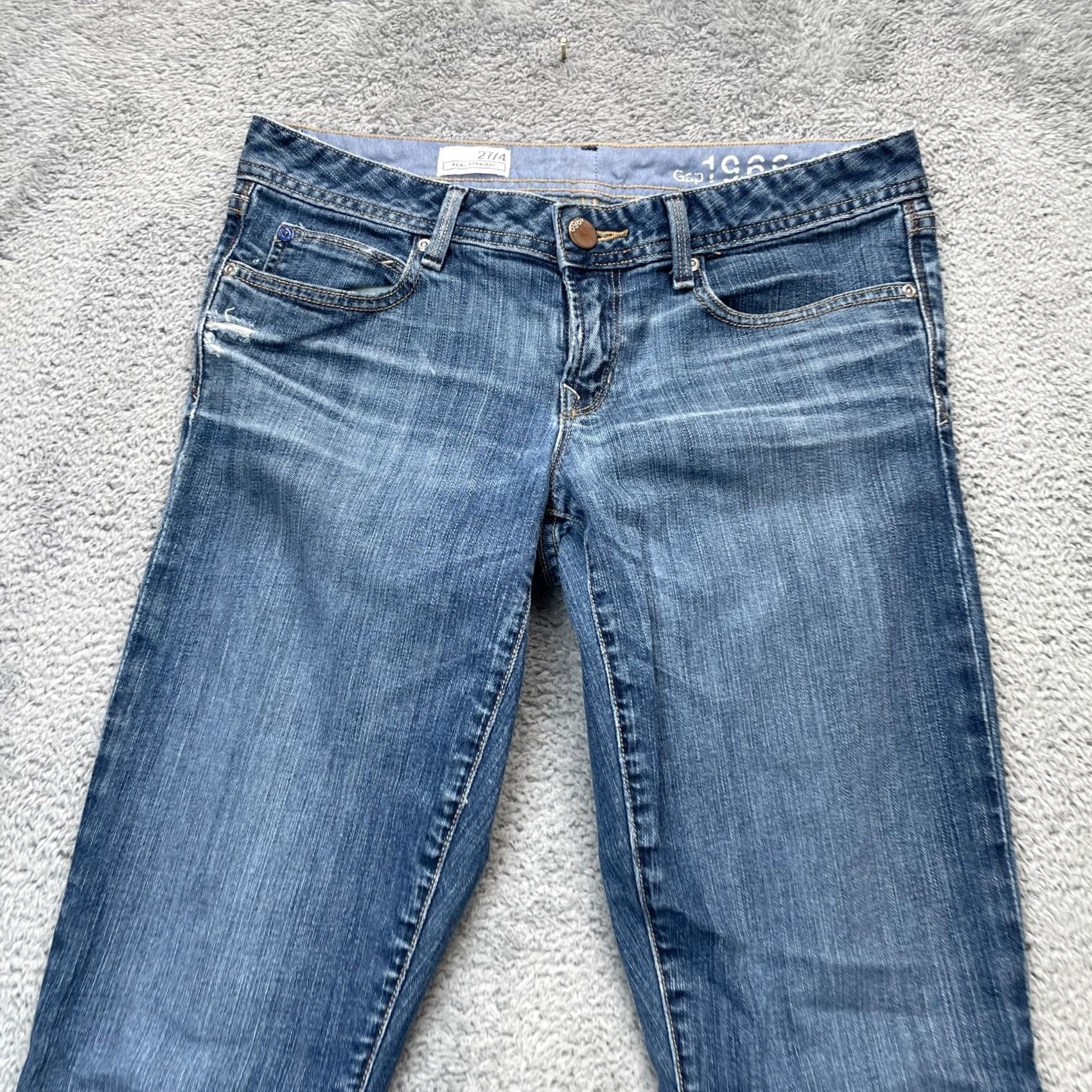 Gap VINTAGE Gap Jeans Womens Regular Blue 27 31in Inseam 5-Pocket Denim Cotton Spandex Straight City Preppy Womens Size 24" / US 00 / IT 34 - 3 Thumbnail