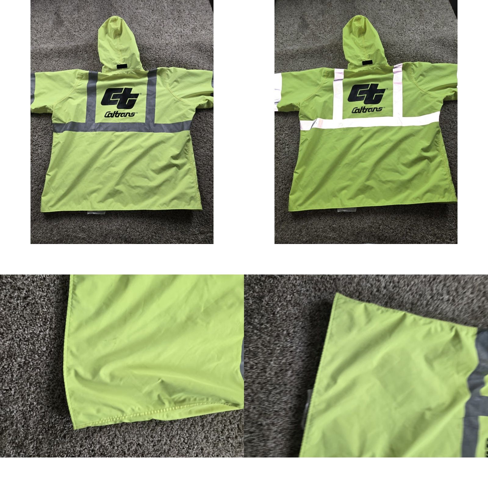 Rains VINTAGE Nasco Caltrans Rain Shell Jacket XL Mens Neon Full Zip Reflective Hi-Vis Yellow Jacket Mens XL Neon Hi-Vis 90s (if applicable) Size US XL / EU 56 / 4 - 8 Thumbnail