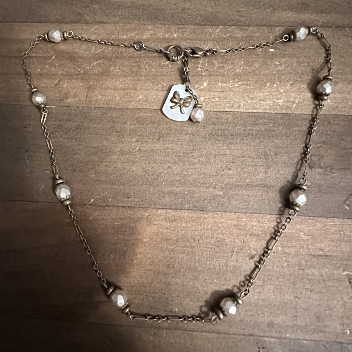 Other Bronze tone stationed metallic bead necklace Size ONE SIZE - 3 Thumbnail