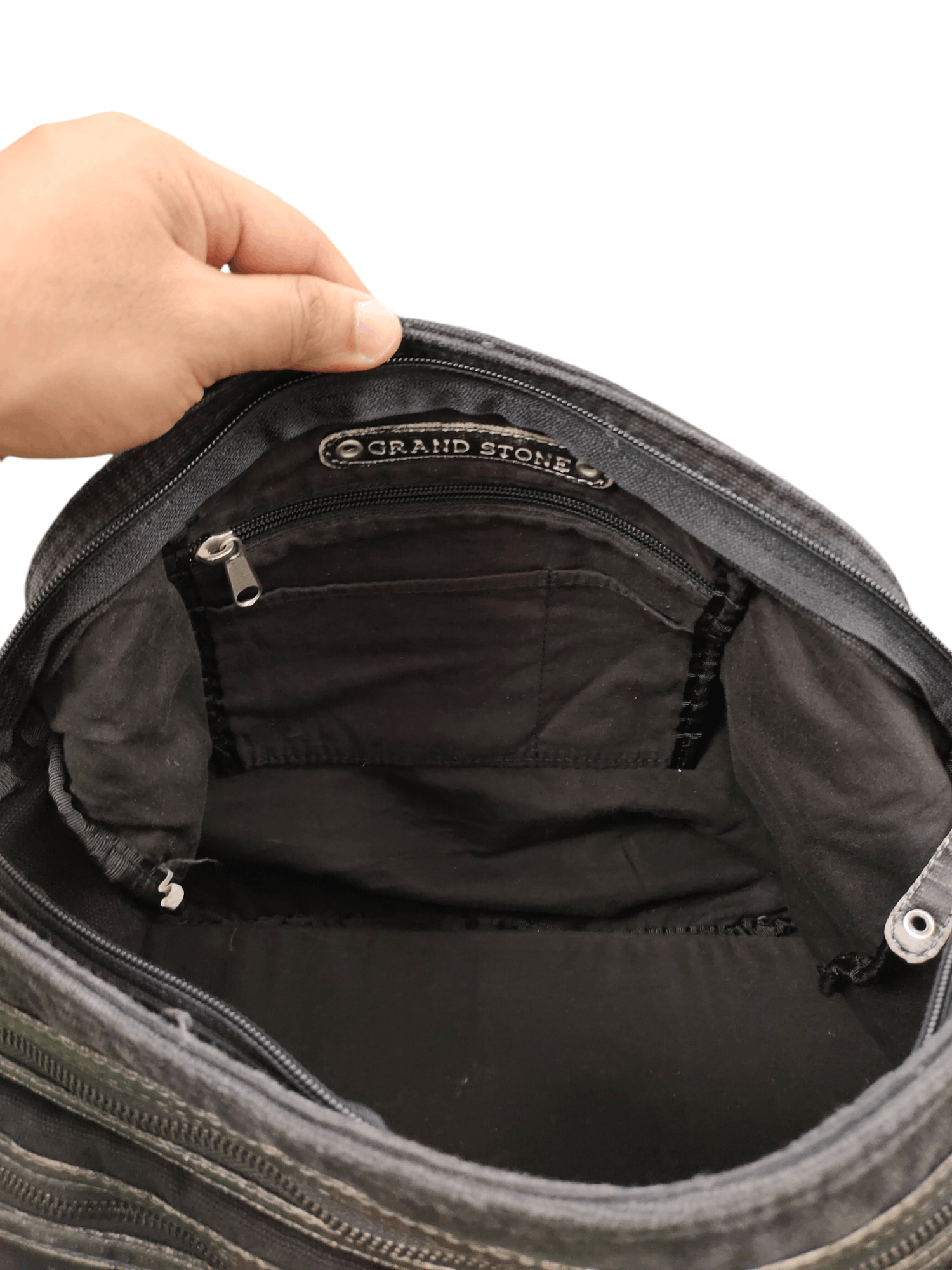Comme des Garcons × Undercover Vintage Grand Stone Japan Canvas Black Sling Crossbody Bag Size ONE SIZE - 11 Thumbnail