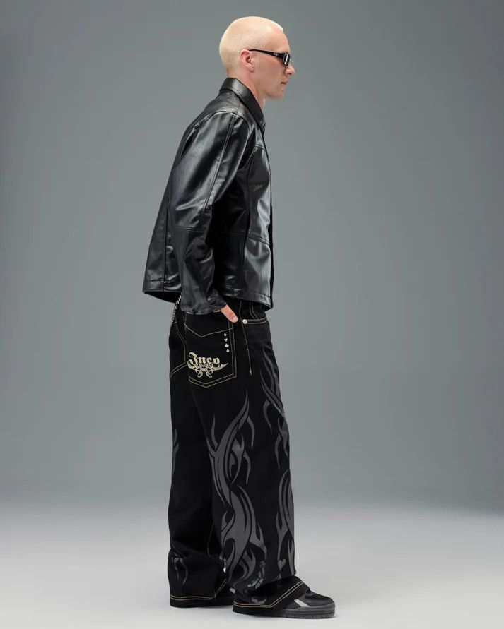 JNCO JNCO JEANS - BRAND NEW - Flame Karatz Jeans Jet Black Size US 34 / EU 50 - 5 Thumbnail