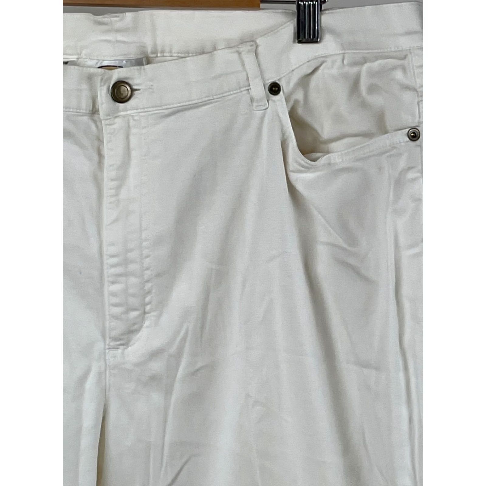 Talbots Talbots Jeans Womens 18W White Cotton Blend Zip Fly Button Front Five Pockets Size 40" / US 18 - 2 Thumbnail