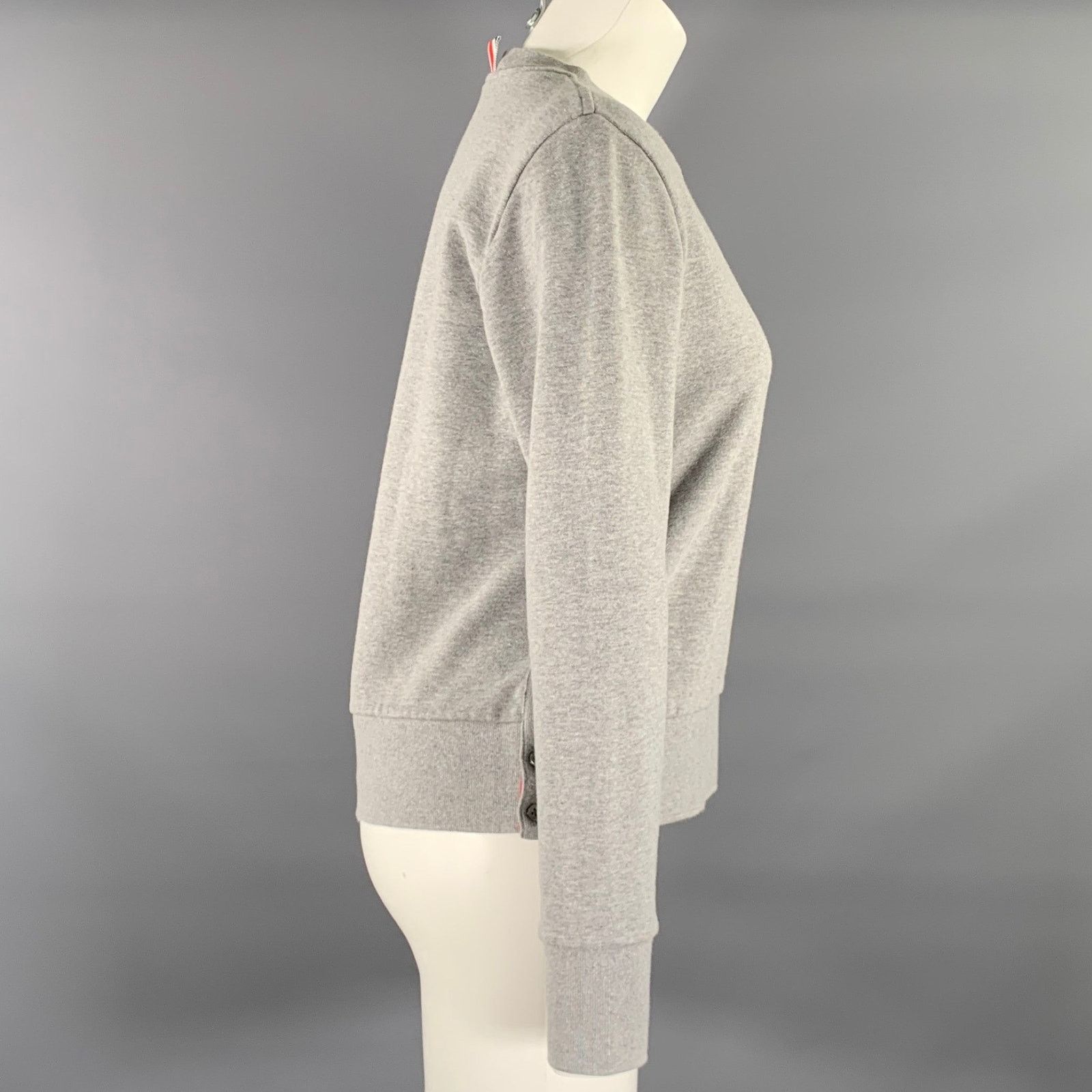 Thom Browne THOM BROWNE L Grey RWB Cotton Stripe Cropped Pullover Size L / US 10 / IT 46 - 3 Thumbnail