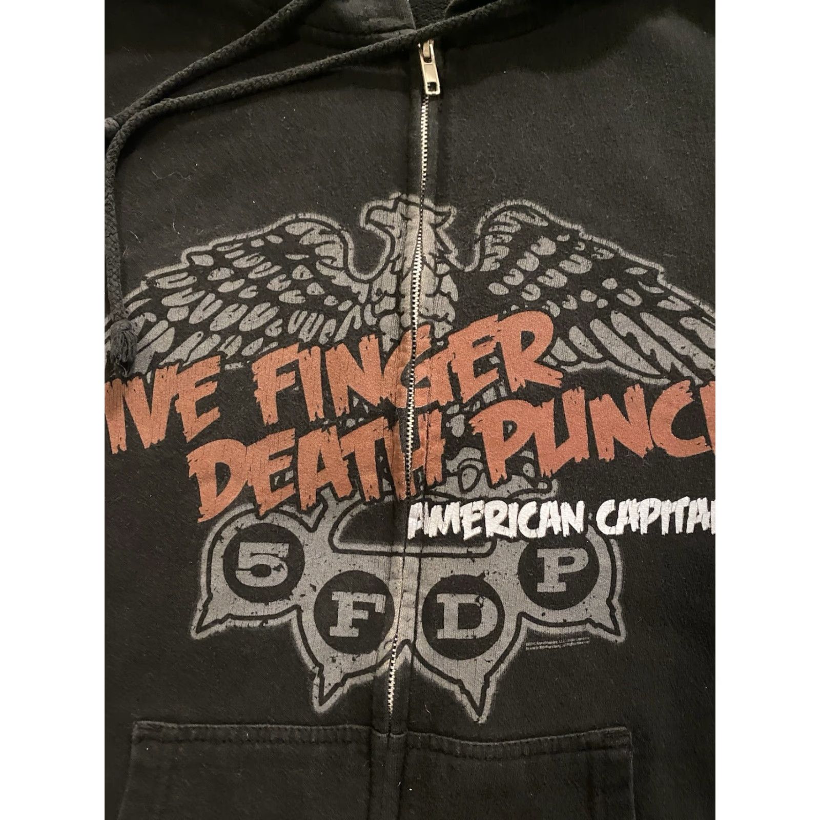 Doublet Five Finger Death Punch American Capitalist Hoodie Men's M Black Zip Full Zip Graphic Print Hooded Size US M / EU 48-50 / 2 - 5 Thumbnail