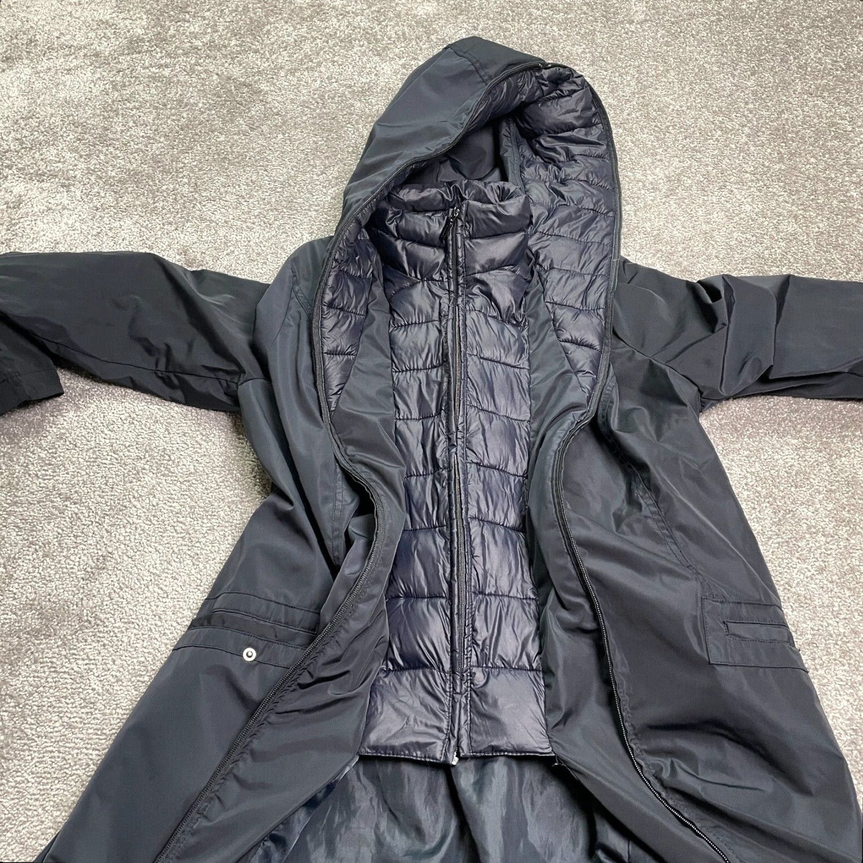 Vintage Laundry Long Windbreaker Jacket Coat Womens Large Black Hoodie Size L / US 10 / IT 46 - 6 Thumbnail