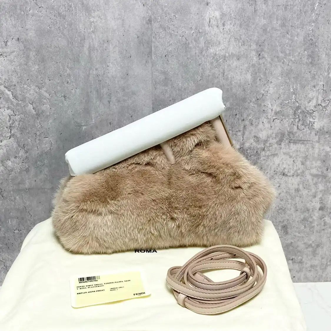 Fendi FENDI First Small light pinksheepskin shoulder bag Size ONE SIZE - 1 Thumbnail