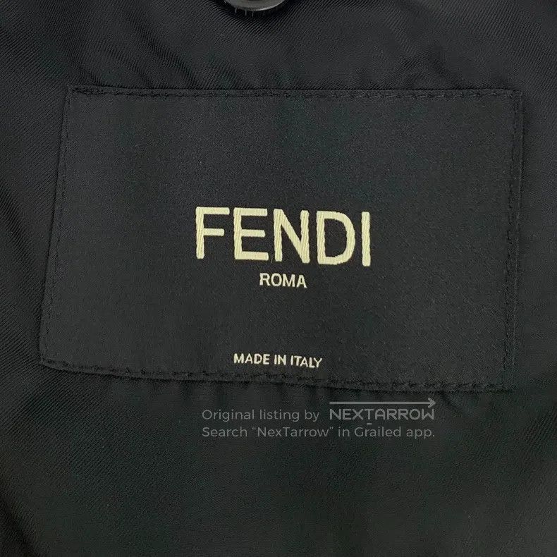 Fendi Fendi Black Wool Logo Jacquard Fleece Lined Zipper Long Sl Size US L / EU 52-54 / 3 - 5 Thumbnail