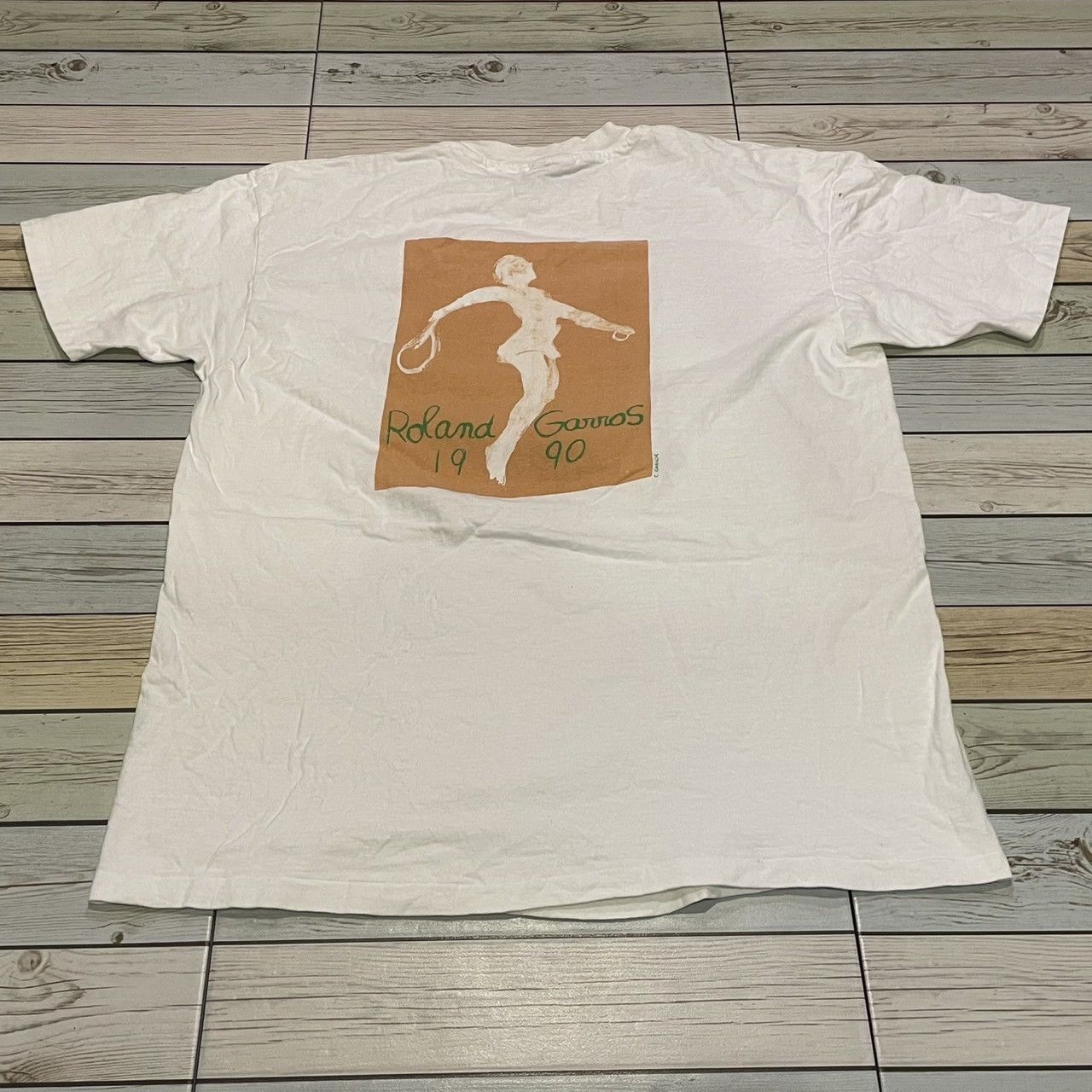 Vintage Rare Vintage 90's Roland Garros Tennis Tee Grand Slam Size US XL / EU 56 / 4 - 1 Thumbnail