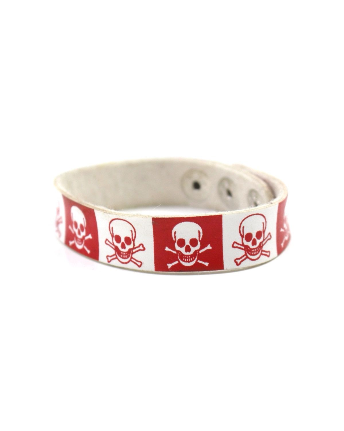 Vintage 2000S JAPANESE MADE SKULL RED WHITE CHECKER BRACELET Size ONE SIZE - 3 Thumbnail