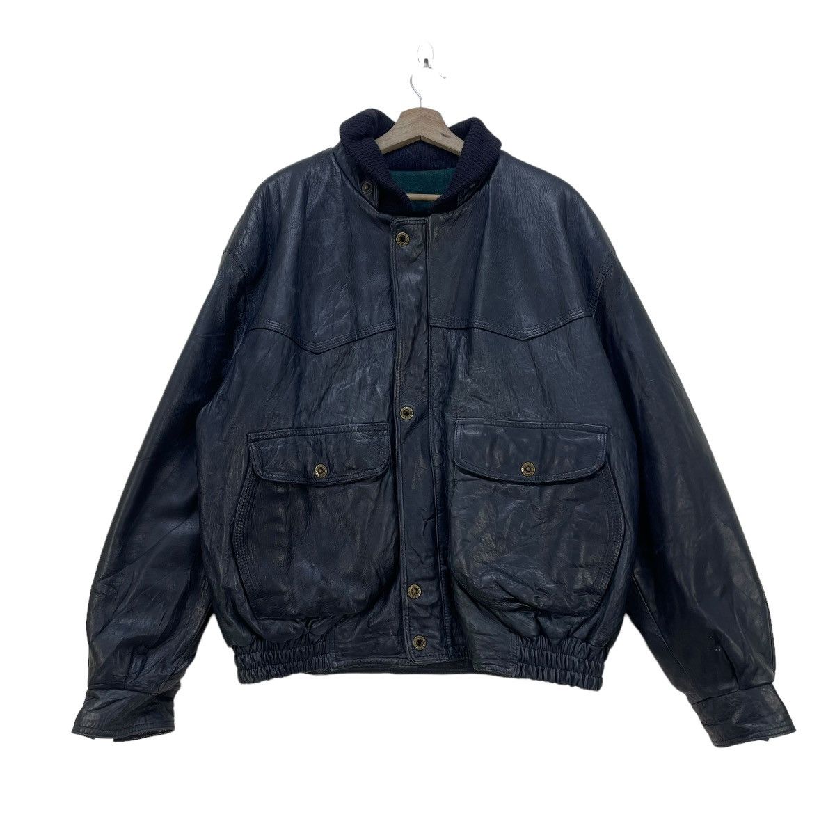 Vintage Vtg SheepSkin Save The Forest Leather Jacket Made In Italy Size US L / EU 52-54 / 3 - 1 Thumbnail